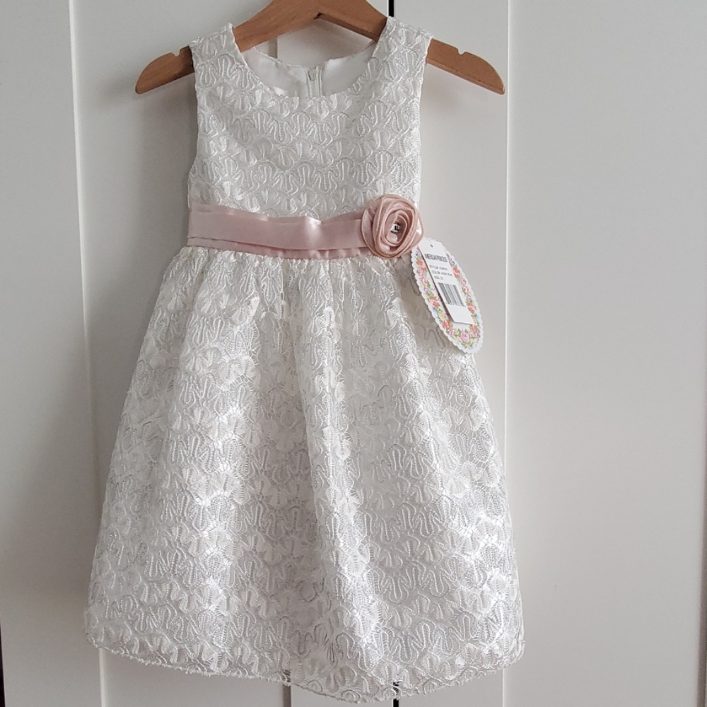 NWT American Princess Ivory & Peach Dress 2T